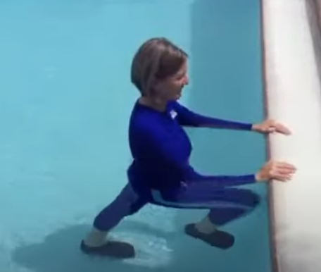 front knee extensions in the pool
